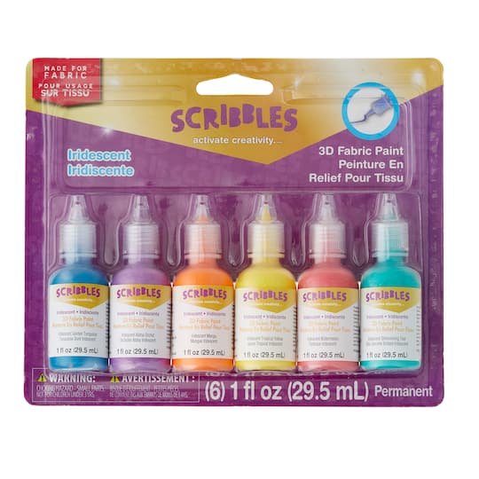  Scribbles 54224 Fabric Paint, 1 Fl Oz (Pack of 1), Gold  Iridescent